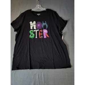 Torrid‎ Plus 1X Momster Monster Spooky Funny Halloween T Shirt Bats Spider NWT